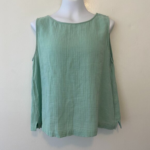 Eileen Fisher Green Organic Cotton Tank Top Womens Large - Picture 1 of 6